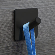 Load image into Gallery viewer, Stainless Steel Black Oblique Hook Bathroom Non-perforated Coat Rack, Black Oblique Hook