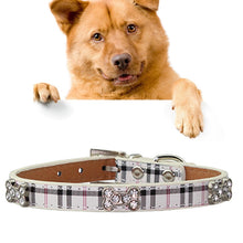 Load image into Gallery viewer, PU Leather with Bone Designs Pet Dog Collar Pet Products, Size: S, 1.5 * 37cm, Size: S