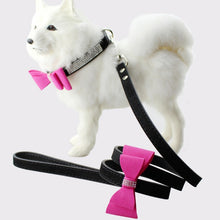 Load image into Gallery viewer, Flocking Diamond Studded Bowknot Pet Collar Dog Collar Pet Products, Size: S, 1.5 * 37cm, Size: S