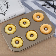 Load image into Gallery viewer, 3 Flowers Type Donuts Cookie Mold Gold 6 Cups Cake Mold Baking Mold Cake Tools Bakeware Kitchen Accessories, 3 Flowers Type