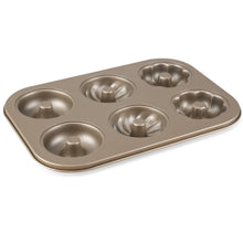 Load image into Gallery viewer, 3 Flowers Type Donuts Cookie Mold Gold 6 Cups Cake Mold Baking Mold Cake Tools Bakeware Kitchen Accessories, 3 Flowers Type