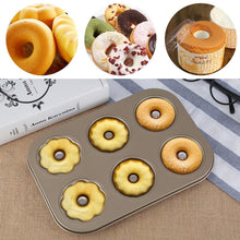 Load image into Gallery viewer, 3 Flowers Type Donuts Cookie Mold Gold 6 Cups Cake Mold Baking Mold Cake Tools Bakeware Kitchen Accessories, 3 Flowers Type