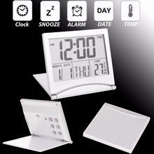 Load image into Gallery viewer, MT-033 LCD Display Portable Folding Digital Travel Temperature Alarm Clock, MT-033