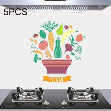 Load image into Gallery viewer, 5 PCS Fruit Vegetable Pattern Household Kitchen Self-adhesive High Temperature Resistance Oil Resistant Wall Stickers Size: 60x90cm