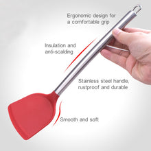 Load image into Gallery viewer, kn605 Stainless Steel Handle Silicone Slice High Temperature Resistance Cooking Slice, Black, Grey, Red