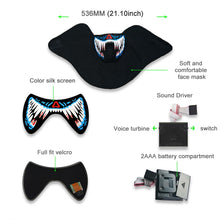 Load image into Gallery viewer, FG-MA-02 Halloween Mask Voice Control LED Cold Light Terror Cosplay Mask, FG-MA-02
