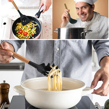 Load image into Gallery viewer, kn020 9 in 1 A Version Wooden Handle Silicone Non-stick Spatula Spoon Kitchen Tool Set, A Version