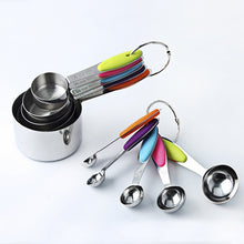 Load image into Gallery viewer, kn650 10 in 1 Colorful Stainless Steel Measuring Spoon Cake Mold Baking Tool Set, 10 in 1  Measuring Spoon(Colorful)
