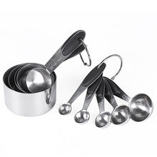 Load image into Gallery viewer, kn650 10 in 1 Black Stainless Steel Measuring Spoon Cake Mold Baking Tool Set, 10 in 1 Measuring Spoon(Black)