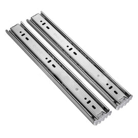 10 inches 3-section Mute Stainless Steel Sliding Drawer Slides Ball Slide Rail Length: 25cm, 10 inches