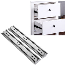 Load image into Gallery viewer, 16 inches 3-section Mute Stainless Steel Sliding Drawer Slides Ball Slide Rail Length: 40cm, 16 inches