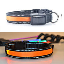 Load image into Gallery viewer, Medium and Large Dog Pet Solar + USB Charging LED Light Collar, Neck Circumference Size: S, 35-40cm, Size: S