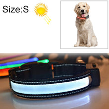 Load image into Gallery viewer, Medium and Large Dog Pet Solar + USB Charging LED Light Collar, Neck Circumference Size: S, 35-40cm, Size: S