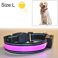 Load image into Gallery viewer, Medium and Large Dog Pet Solar + USB Charging LED Light Collar, Neck Circumference Size: L, 50-60cm, Size: L