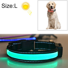 Load image into Gallery viewer, Medium and Large Dog Pet Solar + USB Charging LED Light Collar, Neck Circumference Size: L, 50-60cm, Size: L
