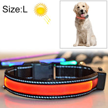 Load image into Gallery viewer, Medium and Large Dog Pet Solar + USB Charging LED Light Collar, Neck Circumference Size: L, 50-60cm, Size: L