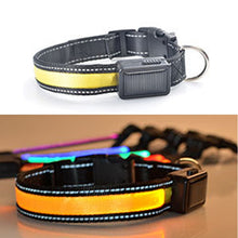 Load image into Gallery viewer, Medium and Large Dog Pet Solar + USB Charging LED Light Collar, Neck Circumference Size: L, 50-60cm, Size: L