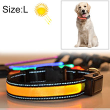 Load image into Gallery viewer, Medium and Large Dog Pet Solar + USB Charging LED Light Collar, Neck Circumference Size: L, 50-60cm, Size: L