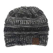 Load image into Gallery viewer, CC Letter Ponytail Cap Knitting Hat for Ladies