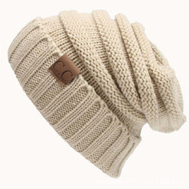 CC Letter Solid Color Wool Hats Concise Knitting Hat, Beige, Navy Blue, Red, Black, Baby Blue, Coffee, White, Pink, Beown, Grey, Dark Beige, Khaki, Magenta