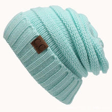 Load image into Gallery viewer, CC Letter Solid Color Wool Hats Concise Knitting Hat, Beige, Navy Blue, Red, Black, Baby Blue, Coffee, White, Pink, Beown, Grey, Dark Beige, Khaki, Magenta