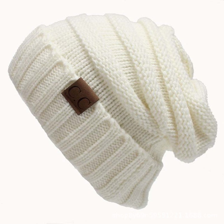 CC Letter Solid Color Wool Hats Concise Knitting Hat, Beige, Navy Blue, Red, Black, Baby Blue, Coffee, White, Pink, Beown, Grey, Dark Beige, Khaki, Magenta