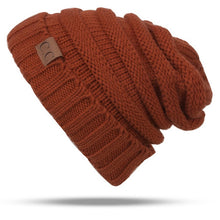 Load image into Gallery viewer, CC Letter Solid Color Wool Hats Concise Knitting Hat, Beige, Navy Blue, Red, Black, Baby Blue, Coffee, White, Pink, Beown, Grey, Dark Beige, Khaki, Magenta
