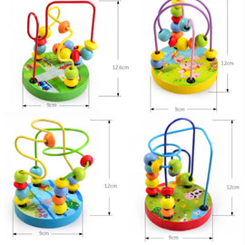 Educational Baby Kids Wooden Around Beads Toy Toddler Infant Intelligence Toys