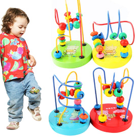 Educational Baby Kids Wooden Around Beads Toy Toddler Infant Intelligence Toys