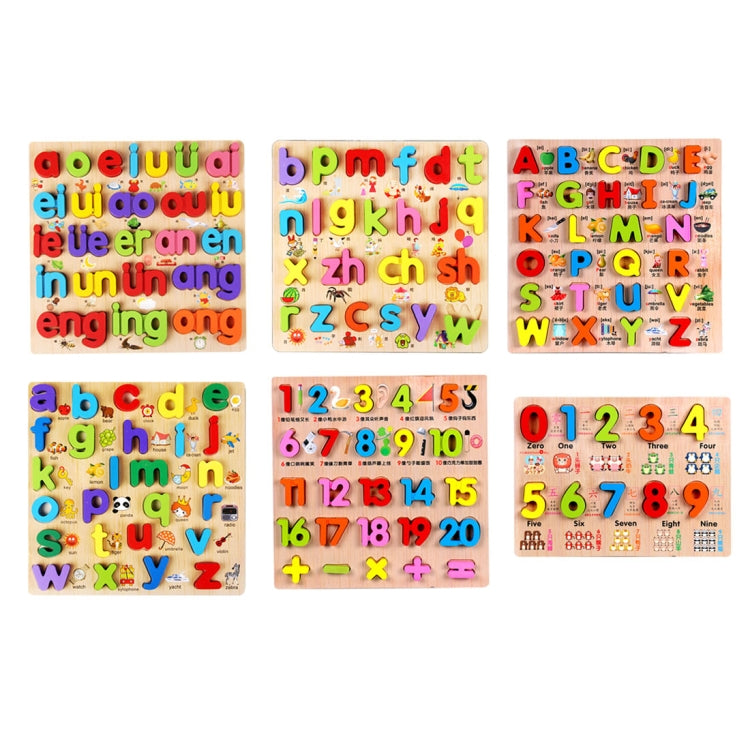 Baby Kids Wooden Puzzles Toys Educational Jigsaw Board Puzzle Toys Cognitive Plate(0-9 Arabic Numerals), 0~9 numbers Style