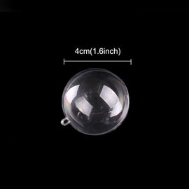 5 PCS Transparent Christmas Ball Hollow Plastic Sphere Ball Shaped Eternal Flower Ball Wedding Gifts Gift Box, Size: 4 x 4cm