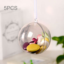 Load image into Gallery viewer, 5 PCS Transparent Christmas Ball Hollow Plastic Sphere Ball Shaped Eternal Flower Ball Wedding Gifts Gift Box, Size: 6 x 6cm