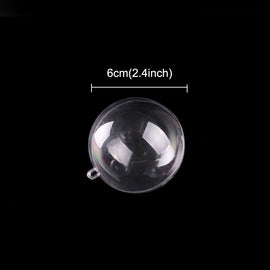 5 PCS Transparent Christmas Ball Hollow Plastic Sphere Ball Shaped Eternal Flower Ball Wedding Gifts Gift Box, Size: 6 x 6cm