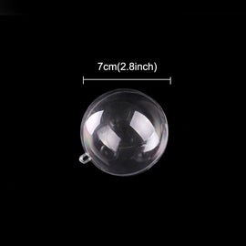 5 PCS Transparent Christmas Ball Hollow Plastic Sphere Ball Shaped Eternal Flower Ball Wedding Gifts Gift Box, Size: 7 x 7cm