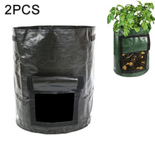 Load image into Gallery viewer, 2 PCS 7 Gallons Potato Planting PE Bags Woven Fabric Bags Cultivation Garden Pots Vegetable Planting Bags Grow Bags Farm Garden Supplies, Green, Black, Orange, Yellow
