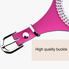 Load image into Gallery viewer, Rhinestone Leather Glasses Style Breathable Dog Chest Strap, Size: S