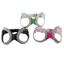 Load image into Gallery viewer, Rhinestone Leather Glasses Style Breathable Dog Chest Strap, Size: S