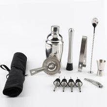 Load image into Gallery viewer, 12 in 1 Stainless Steel Wine Cocktail Shaker Tools Set with Cloth Bag, Capacity: 550ml, 550ml