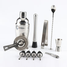 Load image into Gallery viewer, 12 in 1 Stainless Steel Wine Cocktail Shaker Tools Set with Cloth Bag, Capacity: 550ml, 550ml