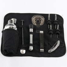 Load image into Gallery viewer, 12 in 1 Stainless Steel Wine Cocktail Shaker Tools Set with Cloth Bag, Capacity: 550ml, 550ml