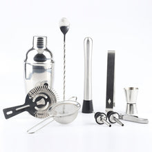 Load image into Gallery viewer, 11 in 1 Stainless Steel Cocktail Shaker Tools Set with Wooden Mount, Capacity: 550ml, 550ml