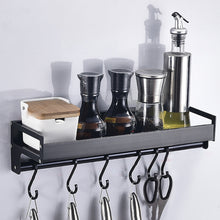 Load image into Gallery viewer, 40cm 6 Hooks Kitchen Multi-function Wall Hanging Holder Seasoning Storage Rack, 40cm 6 Hooks(Black)