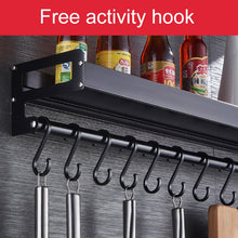Load image into Gallery viewer, 70cm Kitchen Multi-function Wall Hanging Holder Seasoning Storage Rack, 70cm(Black)