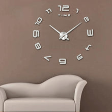 Load image into Gallery viewer, Bedroom Home Office Decoration Modern Frameless Large Number DIY 3D Mirror Wall Sticker Quiet Clock, Size: 100*100cm, 3M007 (Black), 3M007 (Silver)