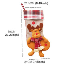 Load image into Gallery viewer, Christmas Ornament Decoration Lattice Cloth Christmas Stocking Gift Bag Pendant, Elk, Snowman, Santa