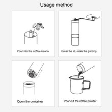 Load image into Gallery viewer, Portable Conical Burr Mill Manual Stainless Steel Hand Crank Coffee Bean Grinder, Capacity: 40g, Stainless Steel Capacity: 40g