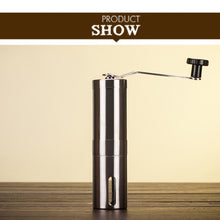 Load image into Gallery viewer, Portable Conical Burr Mill Manual Stainless Steel Hand Crank Coffee Bean Grinder, Capacity: 40g, Stainless Steel Capacity: 40g