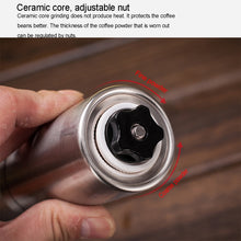 Load image into Gallery viewer, Portable Conical Burr Mill Manual Stainless Steel Hand Crank Coffee Bean Grinder, Capacity: 40g, Stainless Steel Capacity: 40g