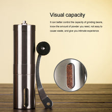 Load image into Gallery viewer, Portable Conical Burr Mill Manual Stainless Steel Hand Crank Coffee Bean Grinder, Capacity: 40g, Stainless Steel Capacity: 40g