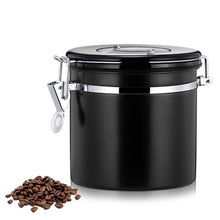 Load image into Gallery viewer, 800ml Stainless Steel Sealed Food Coffee Grounds Bean Storage Container with Built-in CO2 Gas Vent Valve &amp; Calendar